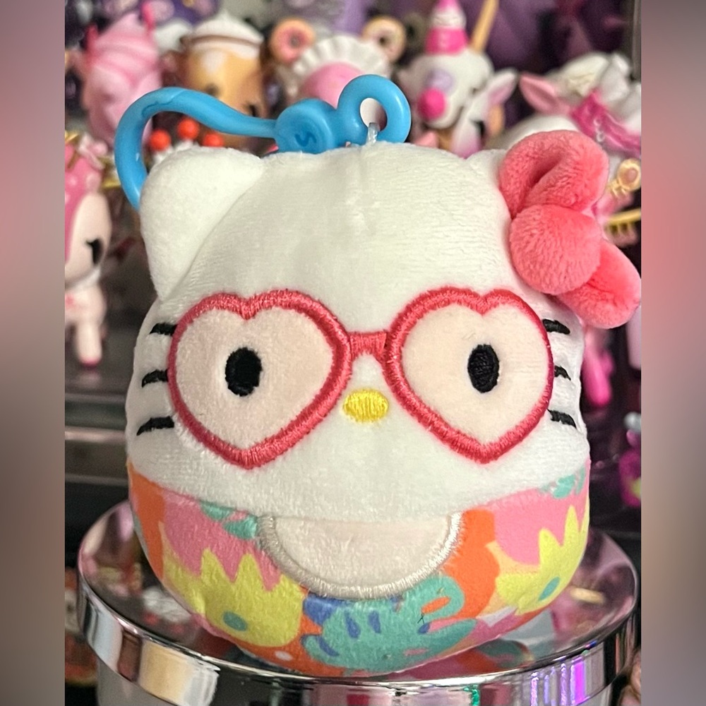 Spring Hello Kitty in Heart Glasses 3.5" Sanrio Squishmallow Stuffed Plush Clip
